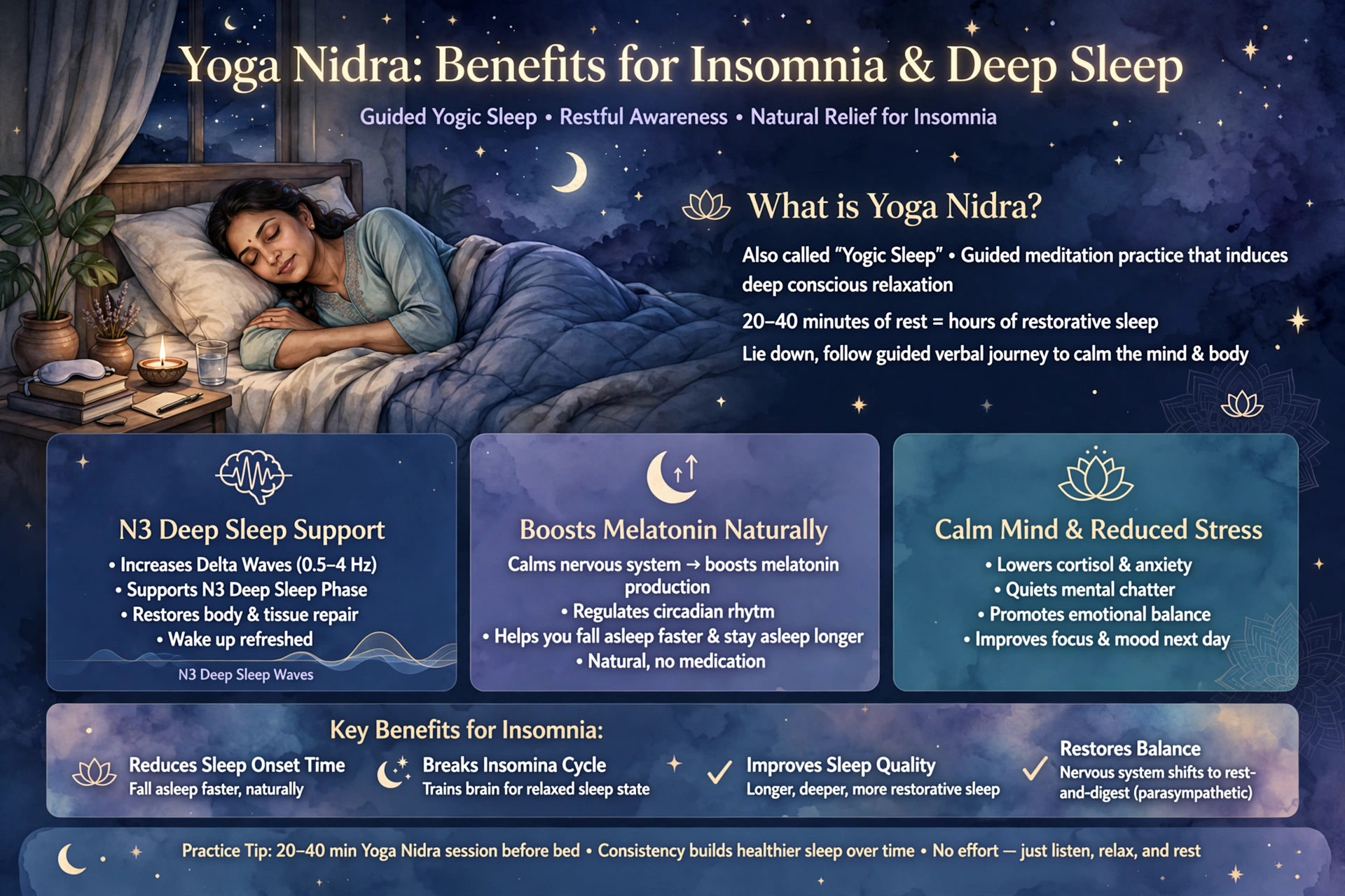 Sleep Improvement / Insomnia Yoga Nidra (40 Minutes)